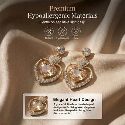 💖 50% RABATT! ✨ Glittrande dubbelt hjärta droppörhängen för damer – Zirkonia & säker låsmekanism – Romantisk design, lätta – perfekta för vardag eller som present 💎