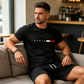 ✨Sommarerbjudande: 50 % RABATT!👕2-delat set med tryckt topp och shorts för herrar