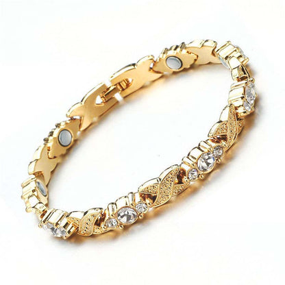 💎 50% RABATT! ✨ Modernt magnetarmband – Strass, guld/silver & välmående design – Justerbart & elegant – perfekt för dagligt bruk eller som en uppmärksam gåva 💫