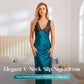 👗 50% RABATT! 🌙 Elegant V-ringad slip nattklänning – Mjuk satin & justerbara band – Ledig passform, perfekt för en bekväm natt eller en morgon med lyxkänsla 🛌