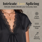 👚 50% RABATT NU! 🌙 Women's V-ringad Spetstopp – Kortärmad, Elegant & Dag till Kväll – Intrikat Spetssöm, Avslappnad Drapé, Feminin Charm 🌸