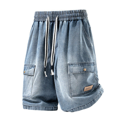 👖 50% RABATT NU! 🏙️ Herrars Lösa Denim Cargo-Shorts – High Street-stil & Justerbar Passform 🛹