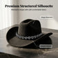 Cowboyhatt för damer med strasshjärta – elegant fedora i fransk jazzstil