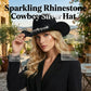 Cowboyhatt för damer med strasshjärta – elegant fedora i fransk jazzstil