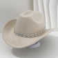 Cowboyhatt för damer med strasshjärta – elegant fedora i fransk jazzstil