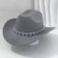 Cowboyhatt för damer med strasshjärta – elegant fedora i fransk jazzstil