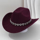 Cowboyhatt för damer med strasshjärta – elegant fedora i fransk jazzstil