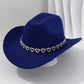 Cowboyhatt för damer med strasshjärta – elegant fedora i fransk jazzstil