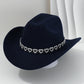 Cowboyhatt för damer med strasshjärta – elegant fedora i fransk jazzstil