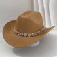 Cowboyhatt för damer med strasshjärta – elegant fedora i fransk jazzstil