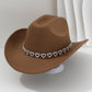 Cowboyhatt för damer med strasshjärta – elegant fedora i fransk jazzstil