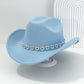 Cowboyhatt för damer med strasshjärta – elegant fedora i fransk jazzstil