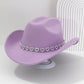 Cowboyhatt för damer med strasshjärta – elegant fedora i fransk jazzstil