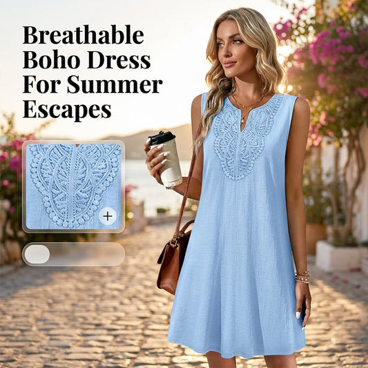 🌹 50% RABATT NU! 🌹Andningsbar Sommar Casual Klänning