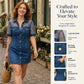 👗 50% RABATT NU! 🍷 Dams Genomskinlig Spets Denim Miniklänning – Kontrasttextur, Söt & Klubbredo ✨