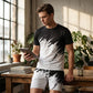 Herr Sommar Dynamisk Print Casual Set