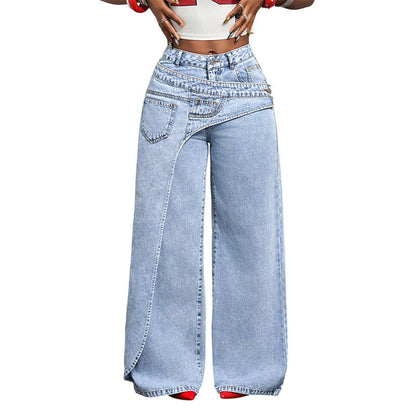 ⌛Tidsbegränsat erbjudande – Asymmetriska jeans med vid benöppning för damer