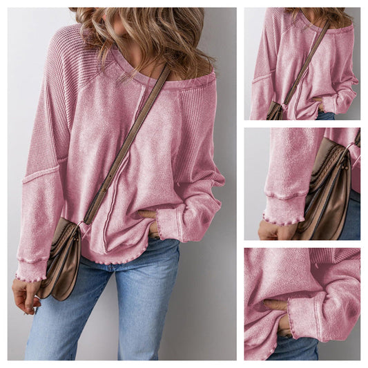 👚 50% RABATT NU! ✨ Casual Rundhalsad Topp med Lång Ärm – Andningsbar & Skön – Perfekt för Svala Dagar & Mysiga Kvällar 🌙