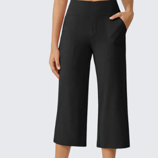 👖50% RABATT!✨ Dambyxor med vida ben och korta ben – sidfickor, andningsbart, mångsidigt 🌿