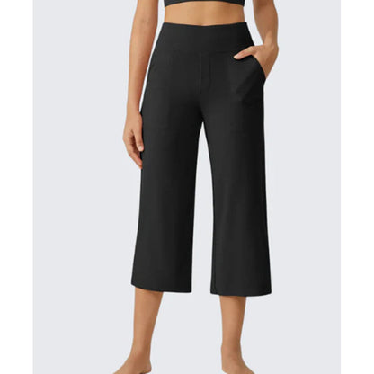 👖50% RABATT!✨ Dambyxor med vida ben och korta ben – sidfickor, andningsbart, mångsidigt 🌿