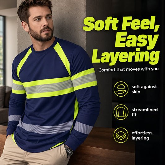 👕 TIDSBEGRÄNSAT 50% RABATT! ✨ Crewneck Färgblock Långärmad T-shirt – Hög Kontrast, Andningsbar, Atletisk Passform 🔥