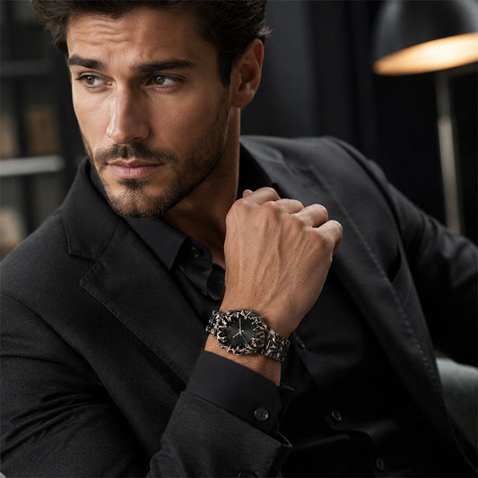 ⌚ 50% RABATT! ⏰ Kreativ klokformad kvartsur för herrar – Unik design & premiumkänsla – Perfekt för den stilmedvetne – tidlös accessoar med karaktär ✨🕰️