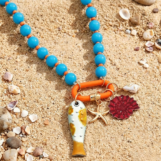 📿 50% RABATT NU! 🌊 Vibrant Boho Kusthalsband med Pärlor – Färgglatt & Lekfullt – Perfekt för Vardag & Semester – Unikt Statement-smycke ✨