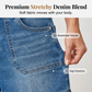 Bermudashorts i denim för damer, med medelhög midja och fickor