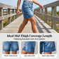 Bermudashorts i denim för damer, med medelhög midja och fickor