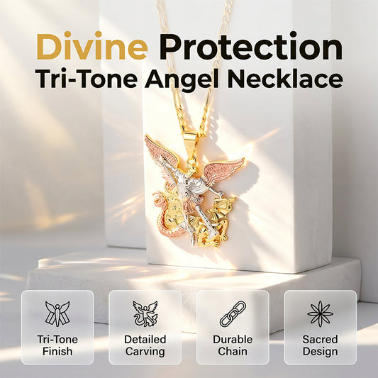 Tri-Tone Angel Guardian-hänge med halsband