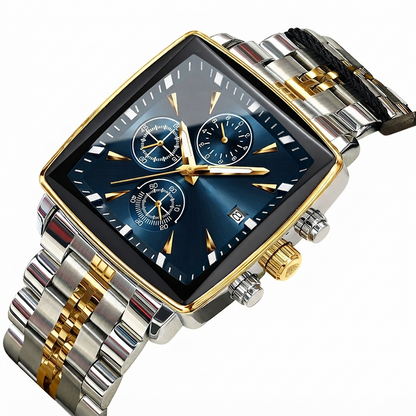 ⌚ 50% RABATT NU! ✨ Herr Klassisk Fyrkantig Kvartsur – Kronograf & Lysande Visare – Perfekt för Affärer & Vardag – 30M Vattentålig 💼