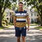 📢📢50% RABATT!! ⏰Herr Randig T-shirt & Shorts 2-delat Set