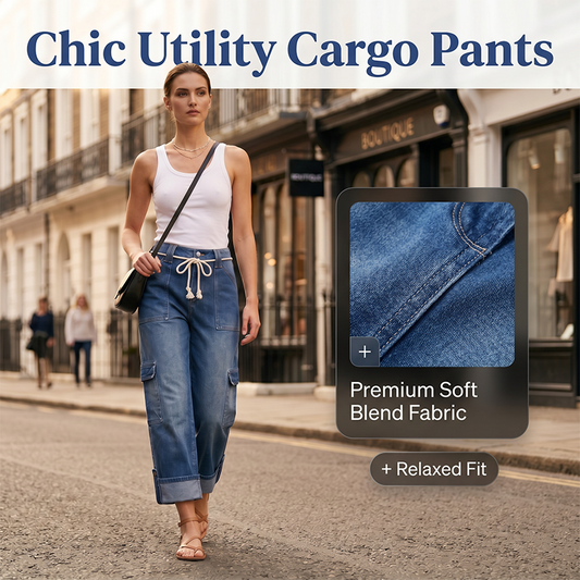 👖 50% RABATT NU! 🌿 Casual Cargobyxor med Vida Ben för Damer – Rymliga Fickor & Justerbar Midja – Perfekt för Vardag & Utflykter ☀️