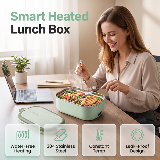🍱 50% RABATT NU! 🔋 Bärbar Elektrisk Uppvärmd Matlåda – Vattenfri Snabbuppvärmning – Perfekt för Kontoret, Resor & Vardag – Håll Maten Varm 🌿