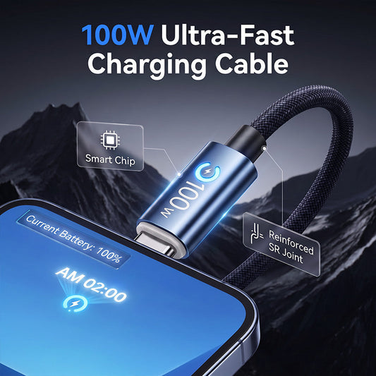 🔌 50% RABATT NU! ⚡ Type-C till Type-C Snabbladdningskabel – 100W & Automatisk Strömavstängning 🔋