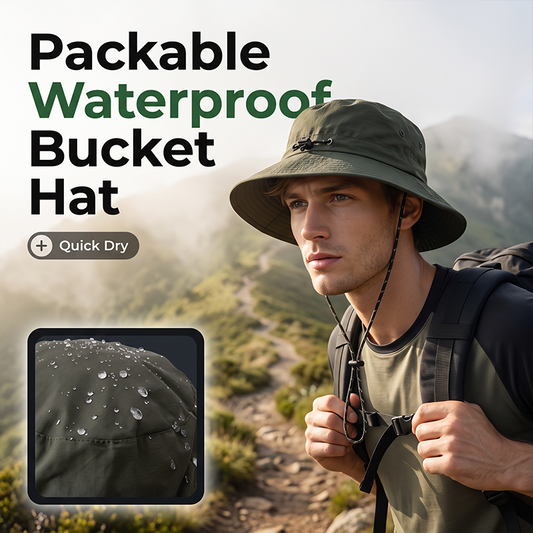 🧢 50% RABATT NU! ☔ Allväders Vattentåt Bucket Hat – Packbar & UPF 50+ – Perfekt för Regn, Sol & Äventyr – Lätt & Snabbtorkande 🌿