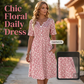 👗 50% RABATT NU! 🌸 Women's Casual V-Neck Print Dress with Pockets – Blommigt Mönster & Praktiska Sidofickor – Perfekt för Vardag & Sommar ☀️
