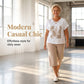 👗 50% RABATT NU! 🌿 Casual Tvådelat Set för Dam – V-ringad T-shirt & Croppad Byxa – Avslappnad Passform & Premium Hudvänligt Tyg – Perfekt för Vardag & Semester ☀️