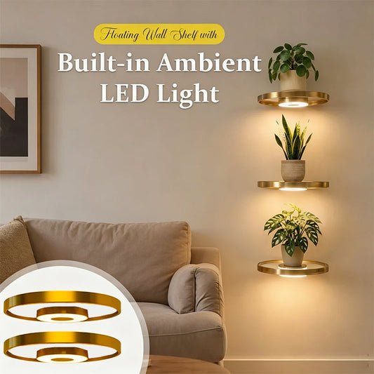 🎉 2026 Rea — Över 27 000 Sålda! 🪴 Svävande Vägghylla med Inbyggd Ambient LED-belysning – Modern Växtdisplay 💥
