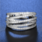 💍 JUSTERBAR CZ-RING MED KORSAD DESIGN — Glittrande pavé och elegant design med flera band ✨