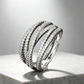 💍 JUSTERBAR CZ-RING MED KORSAD DESIGN — Glittrande pavé och elegant design med flera band ✨