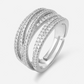 💍 JUSTERBAR CZ-RING MED KORSAD DESIGN — Glittrande pavé och elegant design med flera band ✨