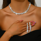 💎Set med halsband och örhängen med glittrande strass och klorformad kedja för kvinnor