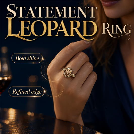 Vintage Leopardmönstrad Oval Ring