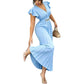 👗 50% RABATT NU! ✨ Dam Elegant V-ringad Plässerad Långklänning – Smickrande plässeringar, lättviktigt tyg & elegant flöde – Perfekt för fester, bröllop & sommarkvällar 🌸