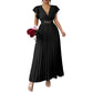 👗 50% RABATT NU! ✨ Dam Elegant V-ringad Plässerad Långklänning – Smickrande plässeringar, lättviktigt tyg & elegant flöde – Perfekt för fester, bröllop & sommarkvällar 🌸