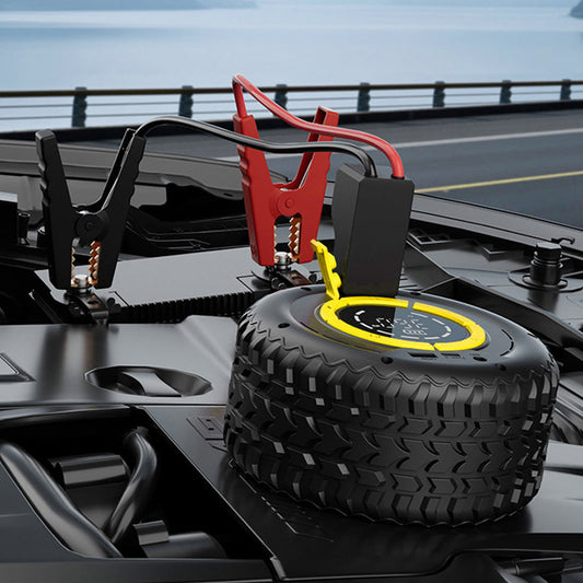 2-i-1: Starthjälp + Däckpump 🔋 — Kraftfull, kompakt och pålitlig bärbar kompressor ⚡ Perfekt för nödsituationer på vägen 🛠️