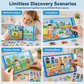 🧩 🧒 Magnetisk tyst bok för barn – Vikbara pusselscenarion, magnetisk & pedagogisk – Stimulerar kreativitet & lärande för pojkar & flickor ✨