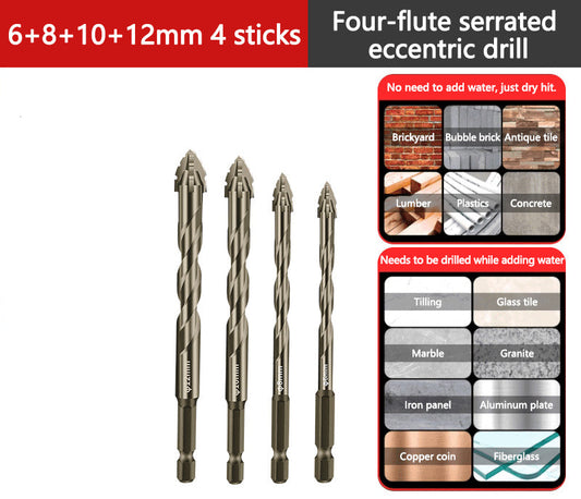 🔧 Excentrisk fyrflöjtsborr för keramik, glas, marmor & metall – HSS‑stål, mångsidig & hållbar – perfekt för gängning i hårda material 🛠️💎