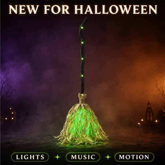 Halloween Elektrisk Häxkvast Dekoration